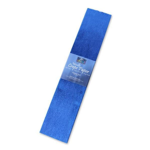 Metallic Crepe Paper - 50cm x 2.5m Blue