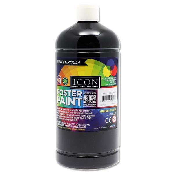 Icon Art Poster Paint 1 Litre - Black