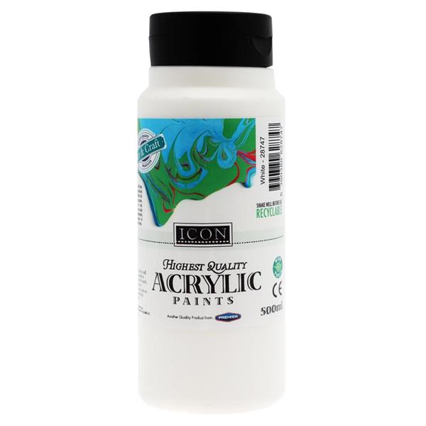 Icon Acrylic Paint 500ml - White