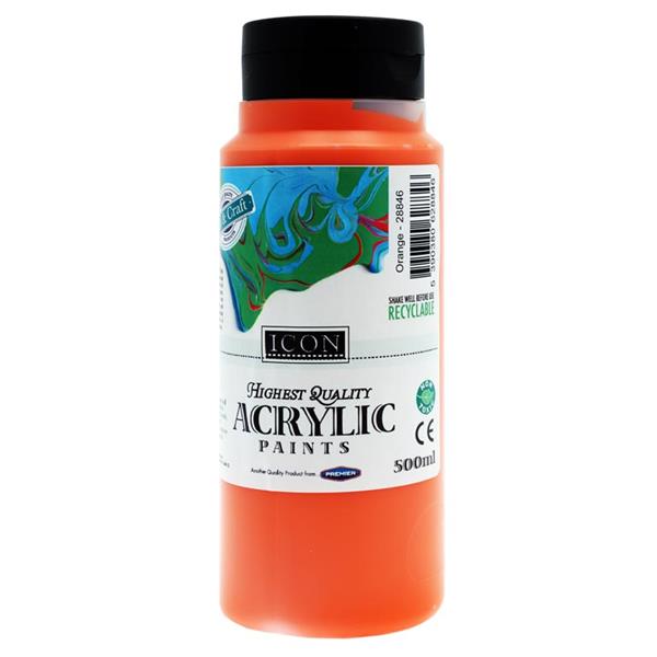 Icon Acrylic Paint 500ml - Orange