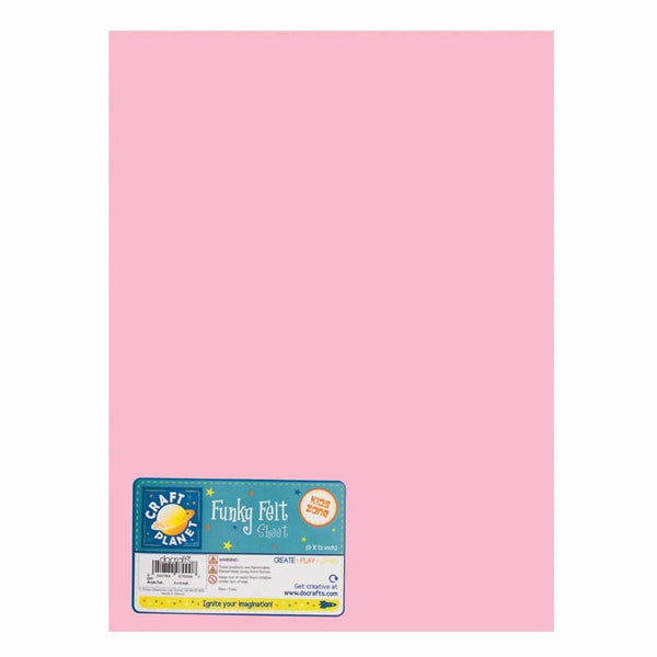 Craft Planet Funky Acrylic Felt Sheet 9" x 12" Pink
