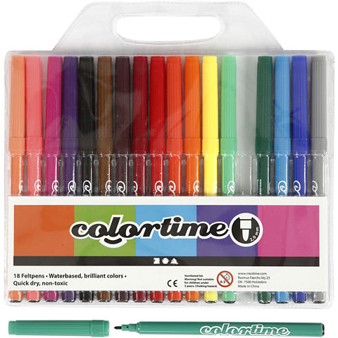 Colortime Markers - Assorted Colours Pack of 18