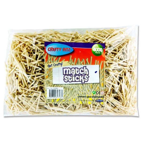 Crafty Bitz 4000 Matchsticks - Natural