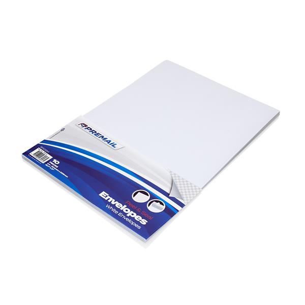 Premail C4 Peel & Seal White Envelopes Pack 10