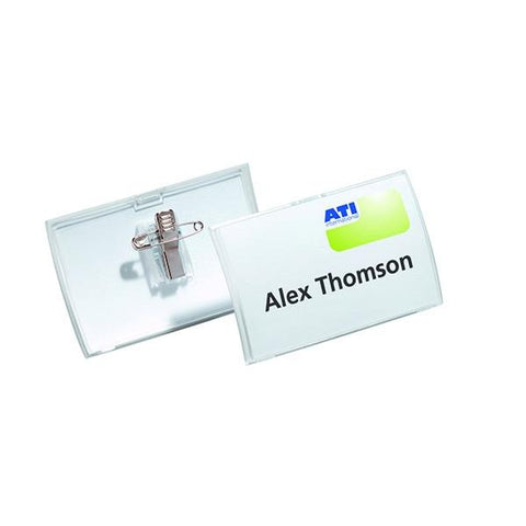 Durable 54x90mm Combi Clip Name Badge (Pack of 25) 8214/19