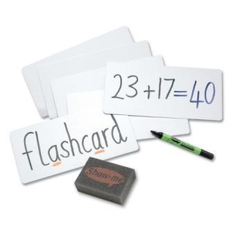 1/3 A4 Drywipe Whiteboard Flashcards 10 Pack