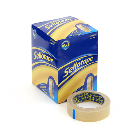 Sellotape® Original Golden Clear Sticky Tape – 24mm x 66m Box of 6