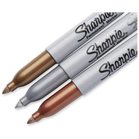 Sharpie Metallic Permanent Marker Pen Fine Assorted (3 Pack)