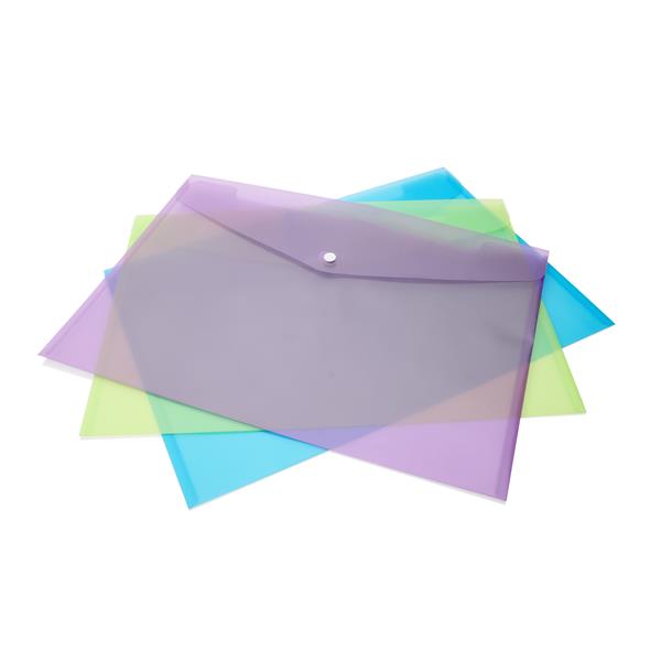 Premier Office A3 Button Document Wallets Pack 3