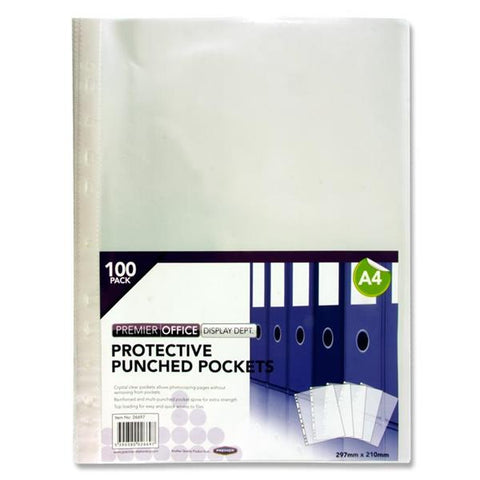 Premier Office A4 Protective Punched Pockets Pack 100