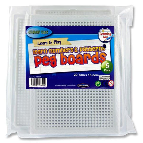 Clever Kidz Pack of 5 207 x 153mm Peg Boards