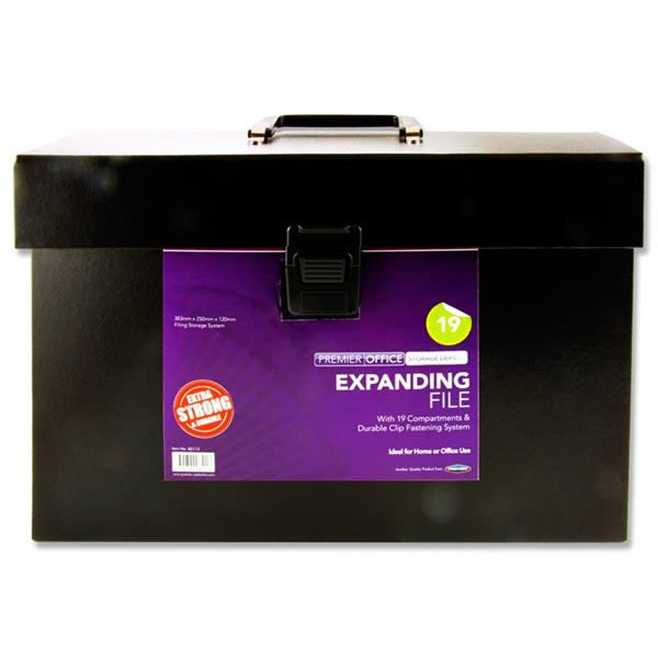 Premier Office 19 Pocket Expanding File - Black