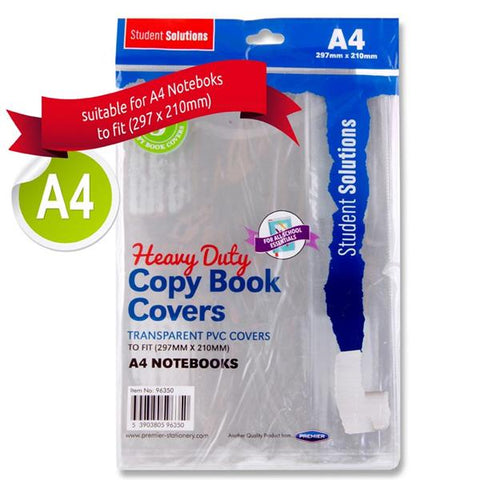 Student Solutions A4 PVC Heavy Duty Copy Book Covers - Pack of 5