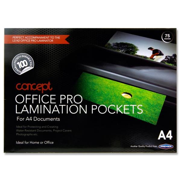Concept Office Pro Laminating Pouches - A4 100 Pack 150 Micron
