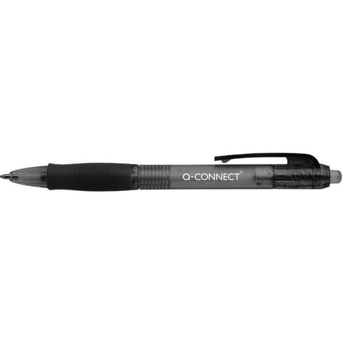 Q-Connect Retractable Ballpoint Black Pen (Pack of 10)
