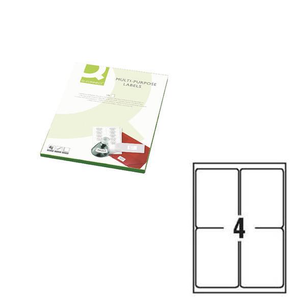 Q-Connect White Multipurpose Label 105 x 148mm 4 Per Sheet Pack of 400 KF01004