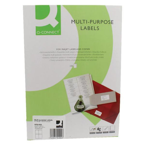 Q-Connect White Multipurpose Label 105 x 148mm 4 Per Sheet Pack of 400 KF01004