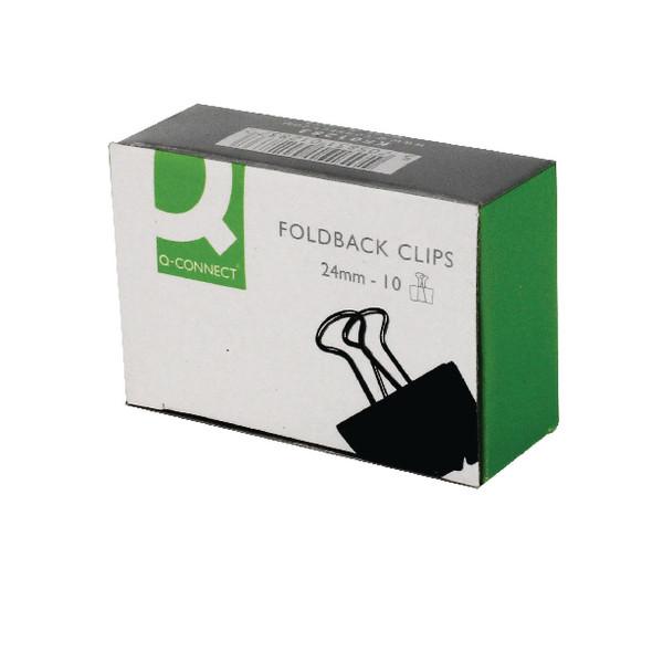 Q-Connect 24mm Black Foldback Clip (10 Pack) KF01283
