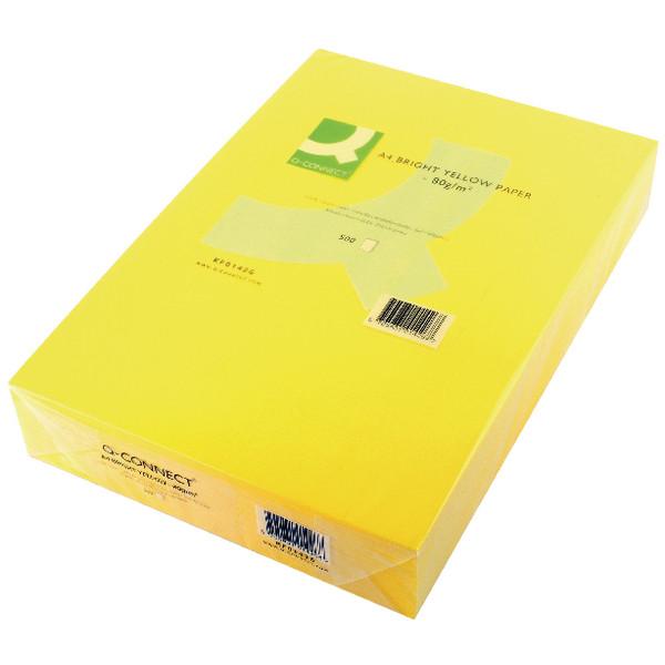 Q-Connect Bright Yellow Coloured A4 Copier Paper 80gsm Ream (Pack of 500)