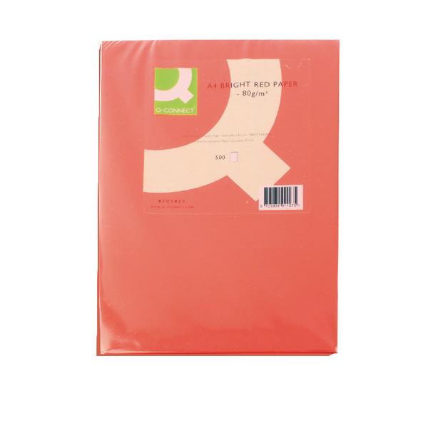 Q-Connect Bright Red Coloured A4 Copier Paper 80gsm Ream (Pack of 500)
