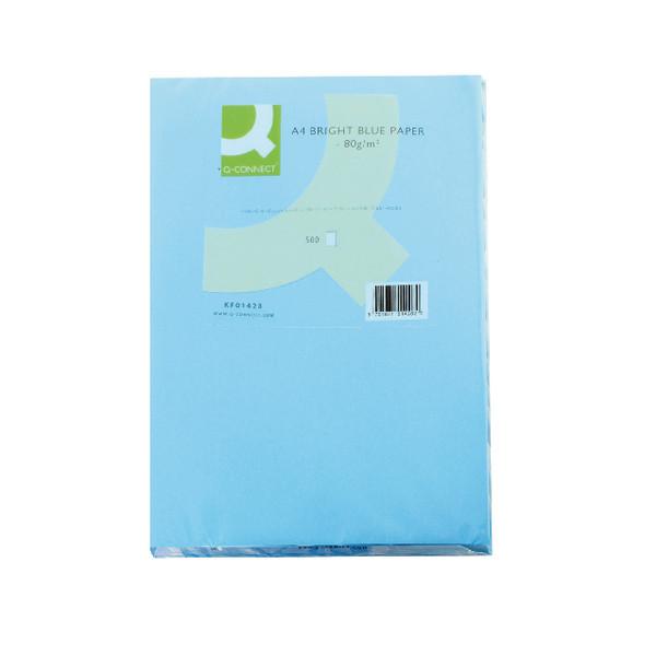 Q-Connect Bright Blue Coloured A4 Copier Paper 80gsm Ream (Pack of 500)