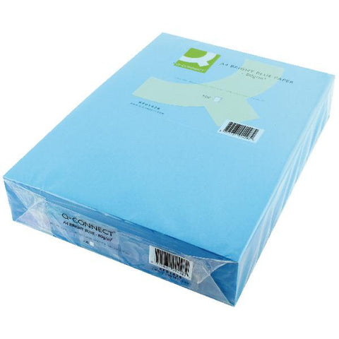 Q-Connect Bright Blue Coloured A4 Copier Paper 80gsm Ream (Pack of 500)