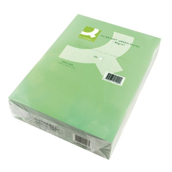 Q-Connect Bright Green Coloured A4 Copier Paper 80gsm Ream (Pack of 500)