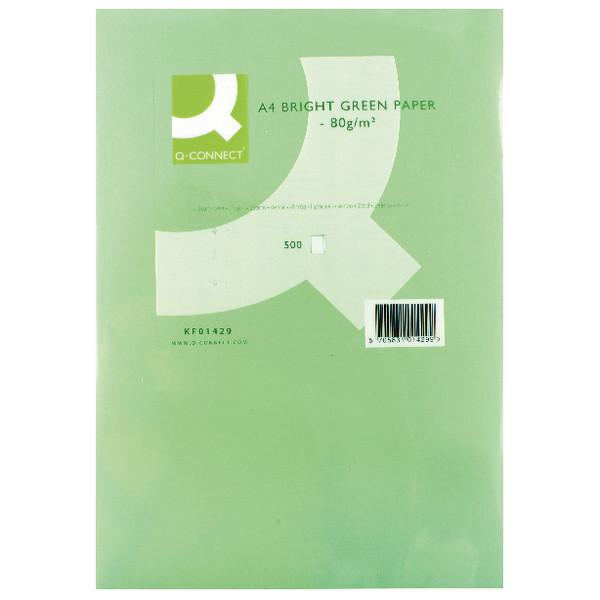 Q-Connect Bright Green Coloured A4 Copier Paper 80gsm Ream (Pack of 500)