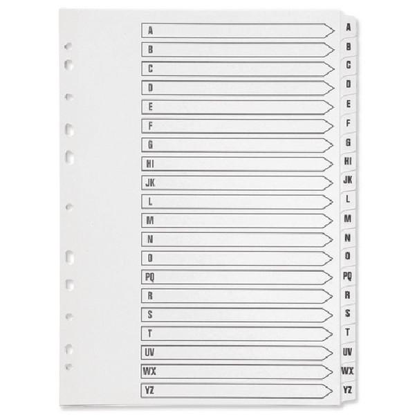 Q-Connect Multi-Punched A-Z 20-Part Polypropylene White A4 Index KF01351