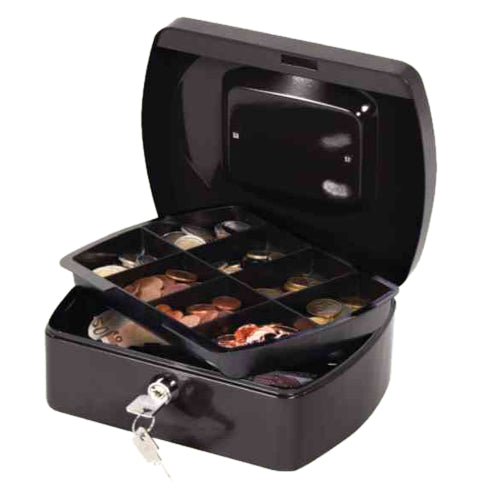 Q-Connect 8 inch Black Cash Box