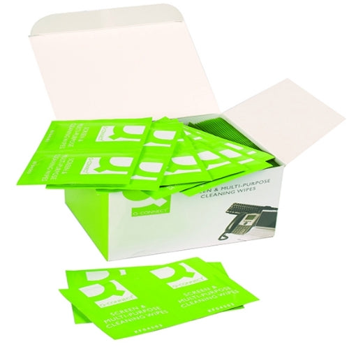 Q-Connect Screen & Multi-Purpose Wipes (100 Pack)