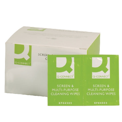 Q-Connect Screen & Multi-Purpose Wipes (100 Pack)