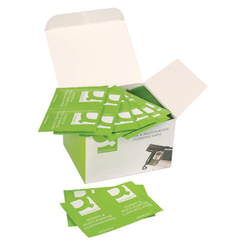 Q-Connect Screen & Multi-Purpose Wipes (100 Pack)