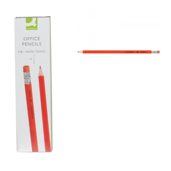 Q-Connect HB Rubber Tipped Pencil (12 Pack) KF25011