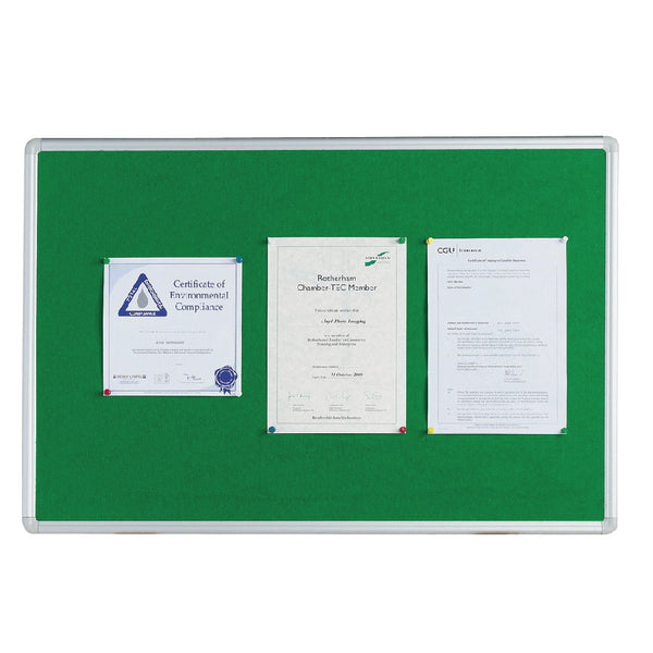 Q-Connect 1200x900mm Aluminium Frame Green Notice Board 54034204