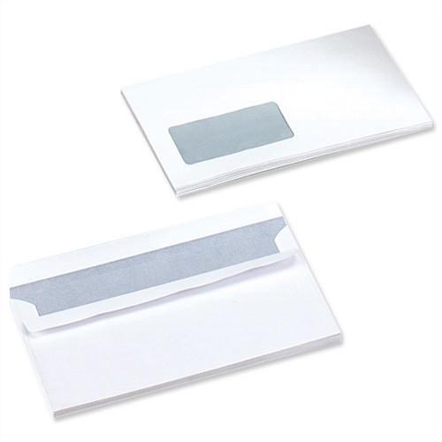 Supreme DL Envelopes 80gsm Window Peel and Seal White (Pack of 1000)
