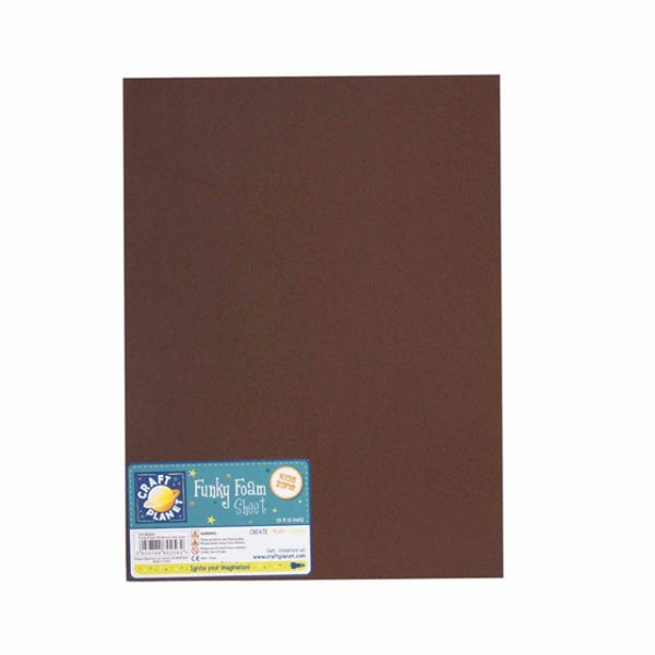 Craft Planet Funky Acrylic Felt Sheet 9" x 12" Brown