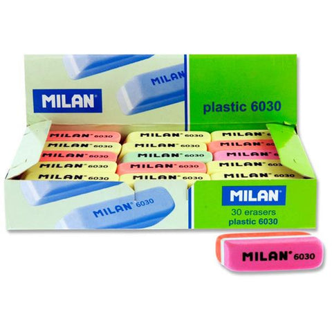 Milan 6030 Coloured Erasers Assorted Box of 30