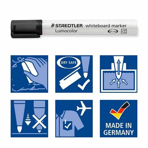 Staedtler Lumocolour Chisel Tip Whiteboard Marker - Box 10 Black