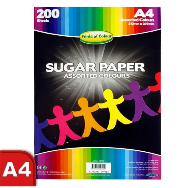 Sugar Paper - A4 Assorted Colours Pack of 200