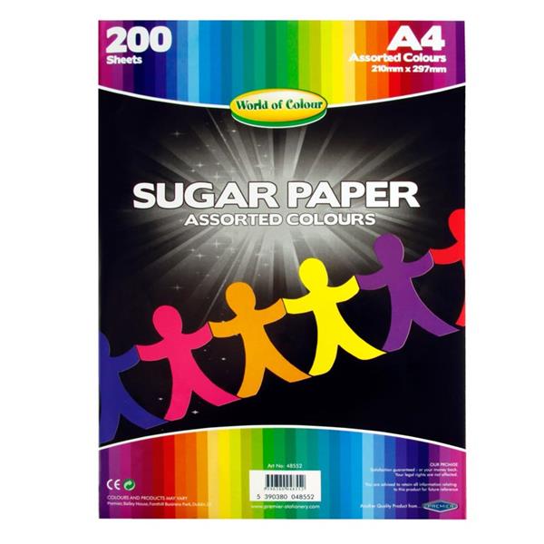 Sugar Paper - A4 Assorted Colours Pack of 200