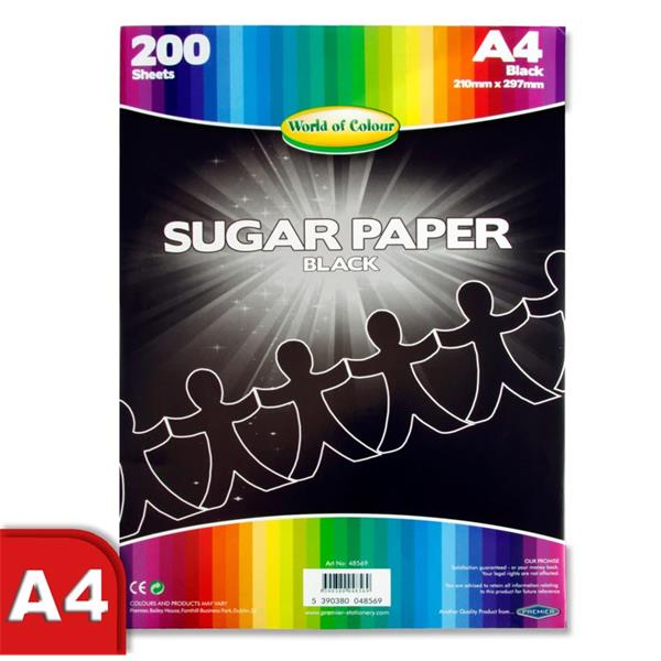 Sugar Paper - A4 Black Pack of 200