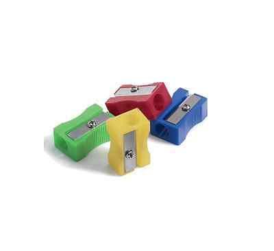 Essentials Tub Plastic Pencil Sharpeners - Assorted Colours (Pack of 30)