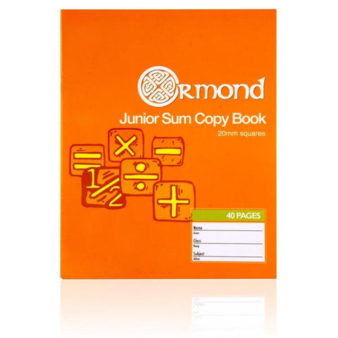 Ormond Junior Sum Copy 20mm Sq. 40 Pages