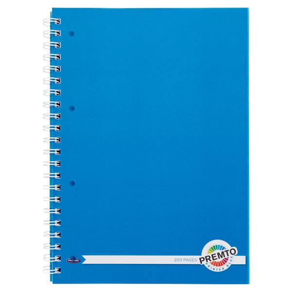 Premto A4 200pg PP Wire Notebooks Assorted 3 Pack