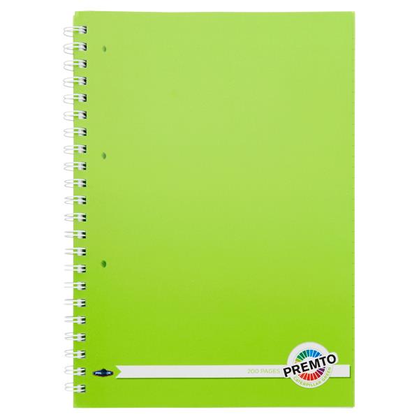 Premto A4 200pg PP Wire Notebooks Assorted 3 Pack