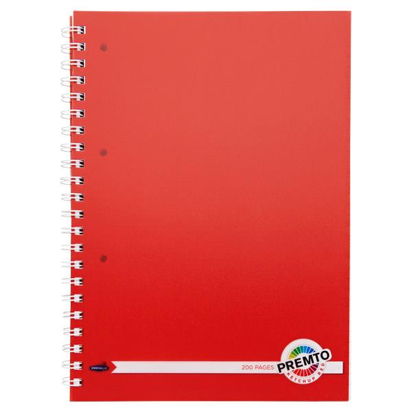 Premto A4 200pg PP Wire Notebooks Assorted 3 Pack