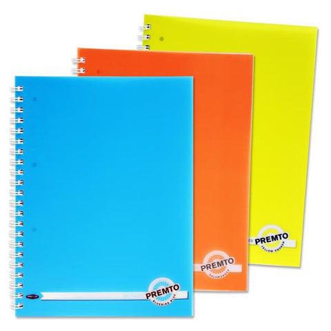 Premto Neon A4 200pg PP Wire Notebooks Assorted 3 Pack