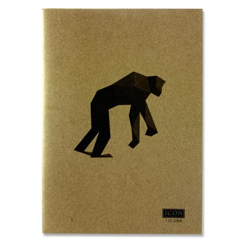 Icon A4 80pg 110gsm Kraft Sketch Book Animalia Design