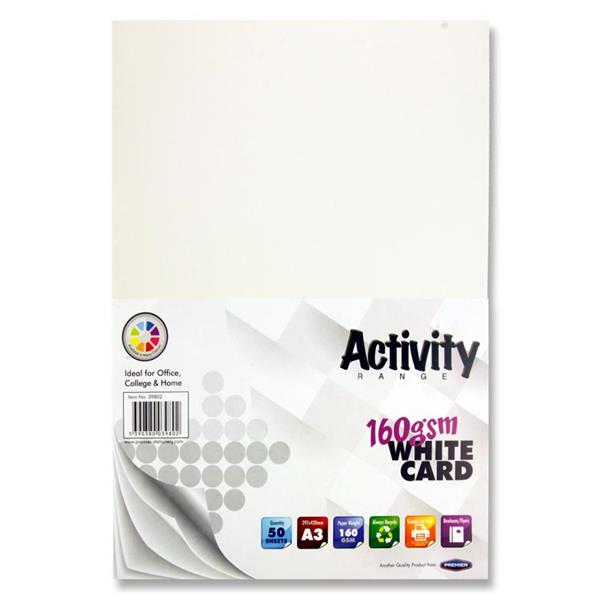 A3 White Card 50 Sheets 160gm